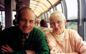 mum and pop in train